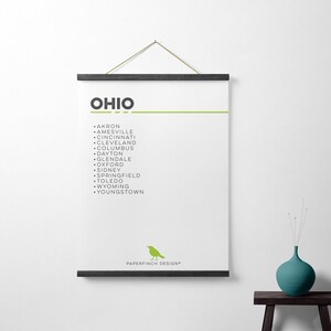 Cleveland Art Print, Fine Art Paper Skyline Map Wall Decor image 9