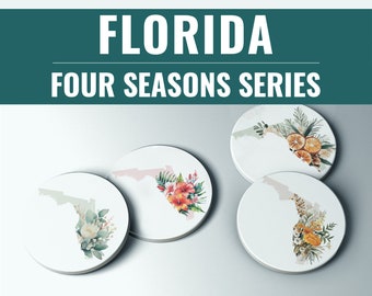Florida Wildflower Coaster Set | Four Seasons Floral Decor