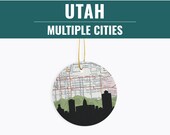 Utah ornament, Utah map gifts, Salt Lake City Utah gifts, Salt Lake City map gifts, Clearfield Utah ornament, UT ornaments, new home gift