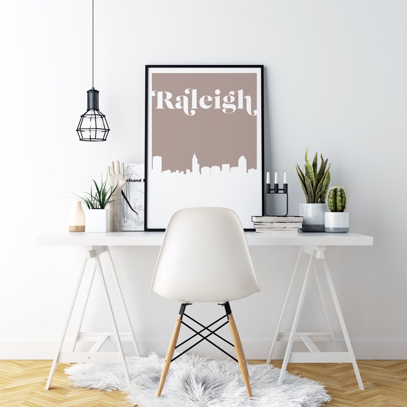 Raleigh NC Wall Art Raleigh Skyline Art Print Raleigh North Etsy