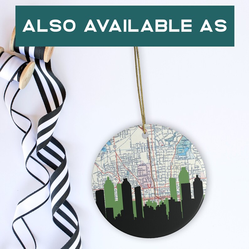 Georgia bulldog gifts Atlanta map art Atlanta realtor gift Atlanta skyline print state of Georgia housewarming gifts Atlanta art