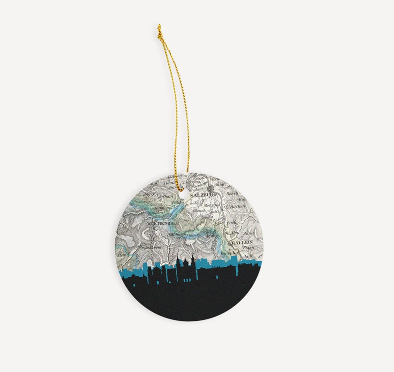 Austria gifts Austria ornament Salzburg ornament Vienna Christmas ornament Salzburg Austria Christmas ornament Vienna map ornament