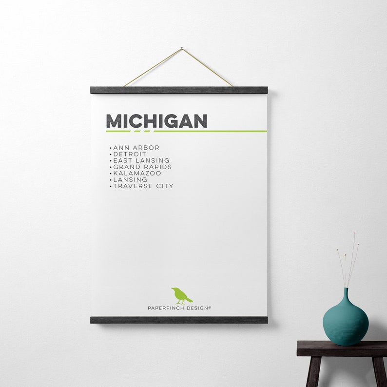 PaperFinchDesign Michigan City Map Ornament