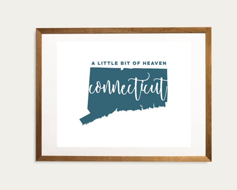 Connecticut poster Connecticut wall art framed wall art Connecticut housewarming gift Connecticut art framed Connecticut gifts
