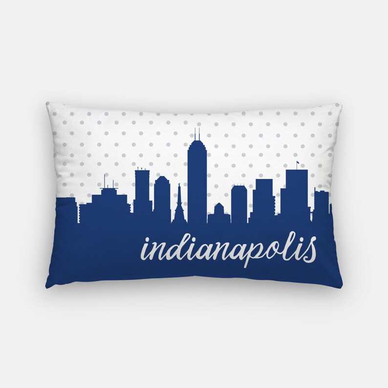 Indianapolis Skyline Home Decor Indianapolis Skyline Pillow Etsy