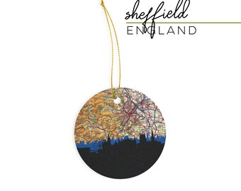 Sheffield Christmas ornament, Sheffield England ornament, Sheffield England gifts, Sheffield gifts, Sheffield ornament gift, Anglophile gift