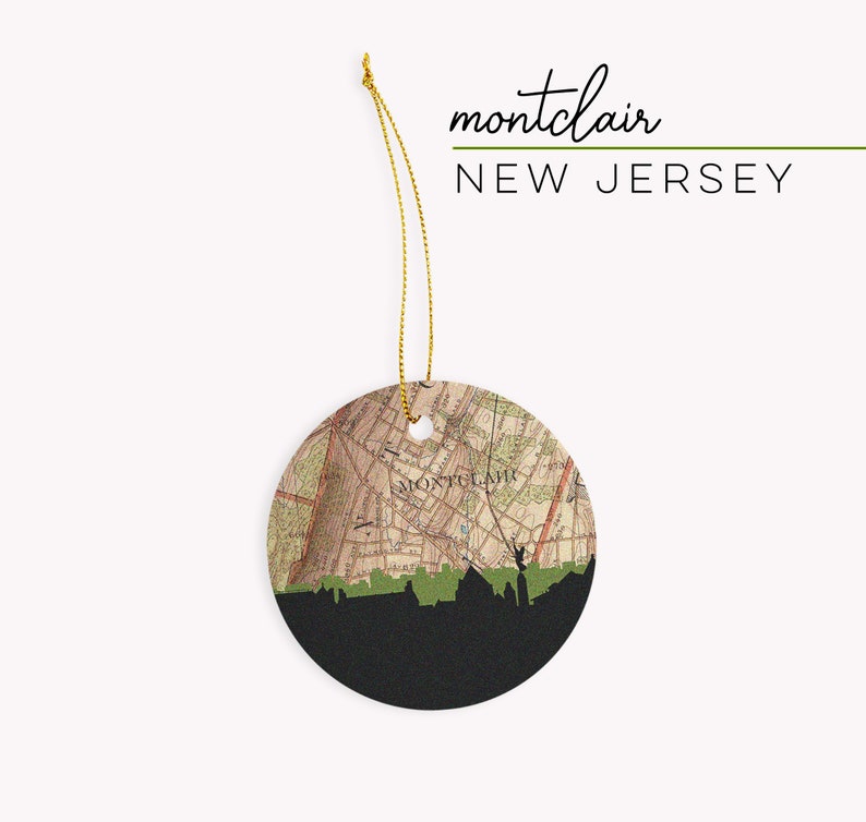 New Jersey Christmas Ornament New Jersey City Gifts Skyline Etsy