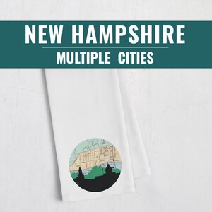 New Hampshire tea towel, Hanover NH gifts, Concord skyline, Hopkinton NH, Warner New Hampshire decor, New Hampshire kitchen, Manchester nh