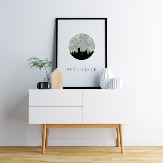 Providence RI, Providence art, Providence Rhode Island, city skyline print, Providence map, Rhode Island map, travel poster