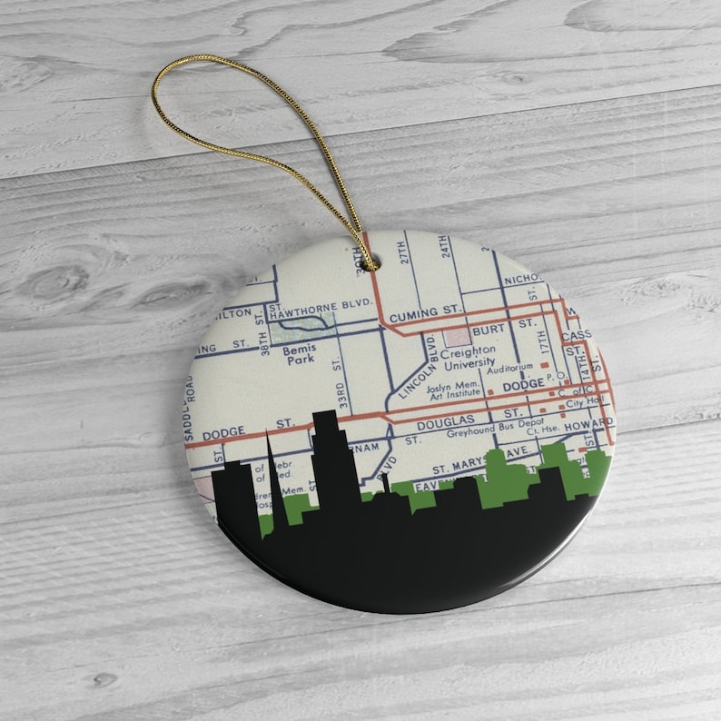 Omaha Ornament Omaha Map Ornament Omaha Christmas Ornament Etsy