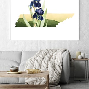 Tennessee wall art, Tennessee art print, Nashville gifts, Memphis TN, state flower print, iris flower gifts, Knoxville TN print, TN wall art image 6