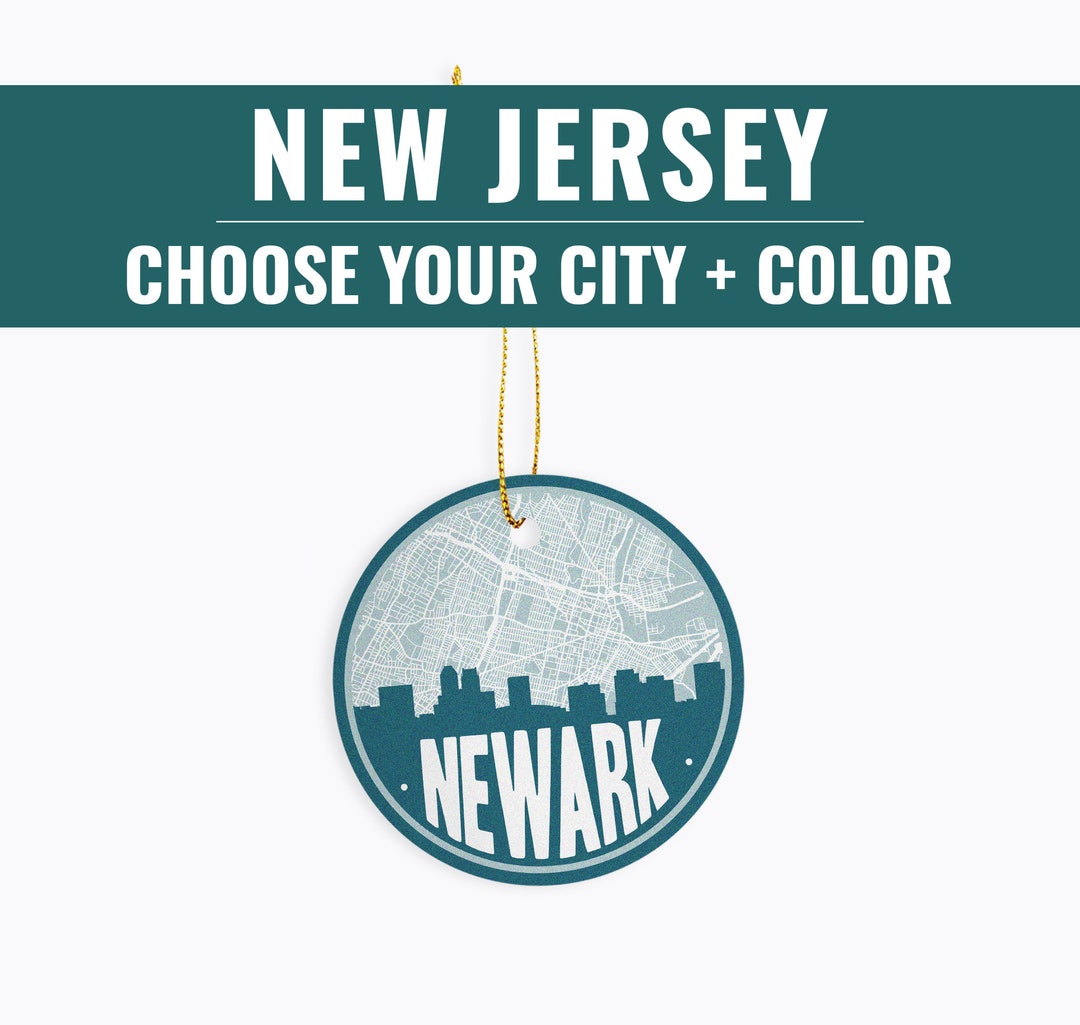 New Jersey Gifts New Jersey Ornament Jersey City Map Gift Etsy