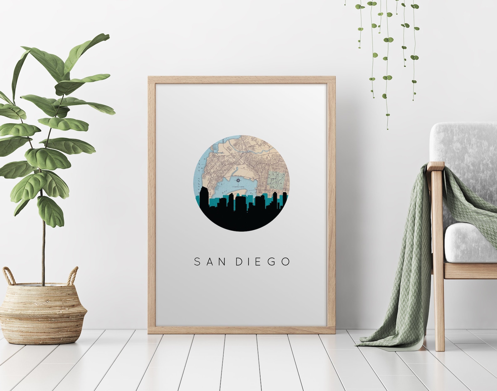 San Diego Wall Art San Diego Map Print San Diego Wall Art Etsy
