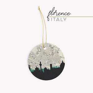 Florence Italy ornament, Florence Italy gifts, Florence map ornament, Italian gifts, Italian ornaments, Italy Christmas ornament