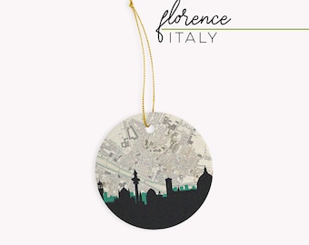Florence Italy ornament, Florence Italy gifts, Florence map ornament, Italian gifts, Italian ornaments, Italy Christmas ornament