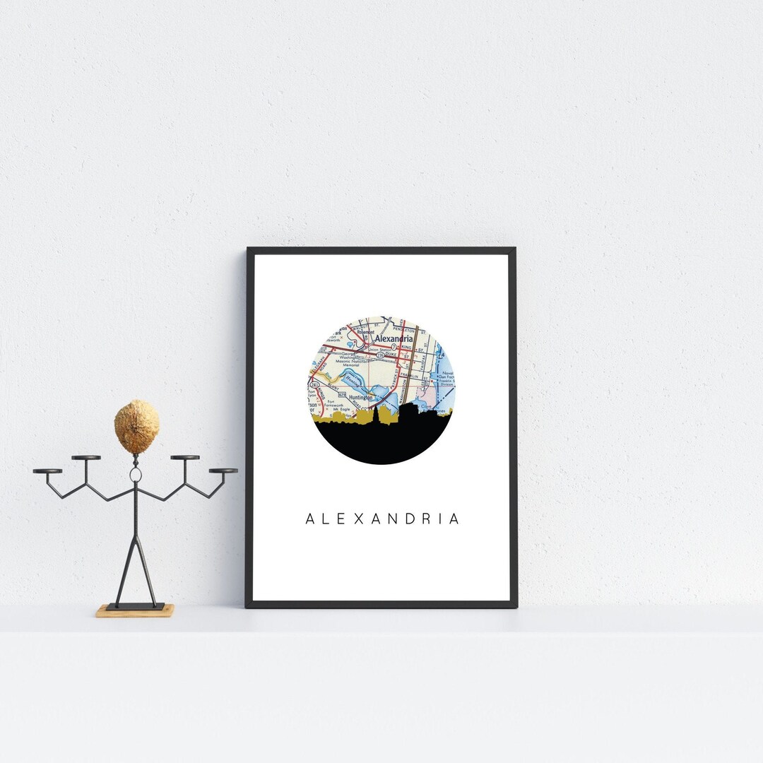 Alexandria VA Wall Art Alexandria Virginia Map Art Virginia Etsy