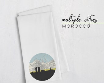 Morocco Map Kitchen Gifts | Casablanca and Marrakech Decor | Unique Africa Gifts | Travel Gift & City Map Decor
