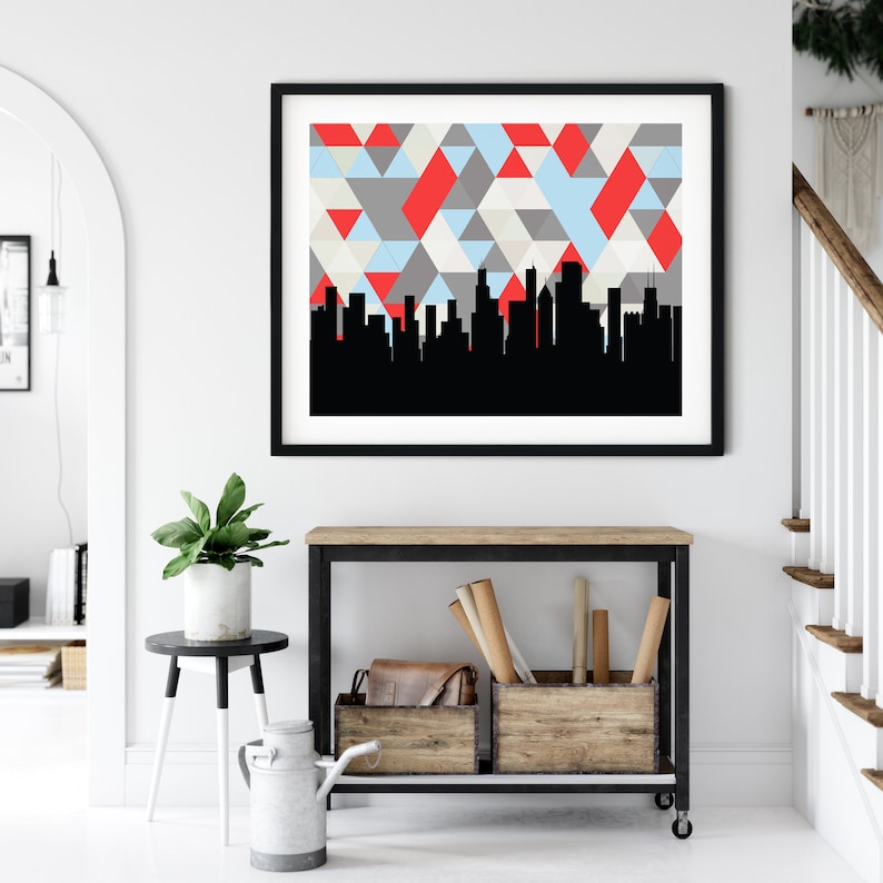 Chicago Wall Art Chicago Skyline Art Chicago Art Print Etsy