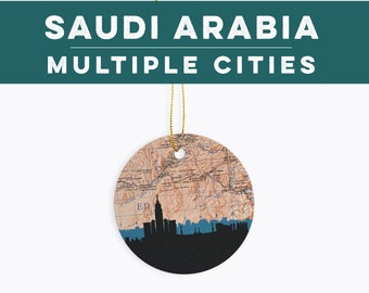 Saudi Arabia ornament, Saudi Arabia Christmas ornament, Riyadh Saudi Arabia ornament, Mecca gift, Jeddah gifts, Middle East gifts under 20