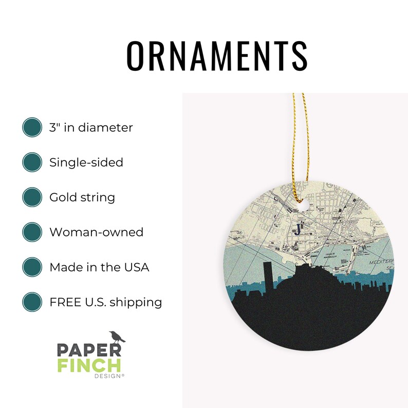 Wisconsin Ornament Madison, Milwaukee, Green Bay, La Crosse & Racine