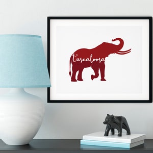 Tuscaloosa Alabama state sign, college dorm decor, college student gift, college graduation gift, Alabama elephant wall art, Alabama gifts