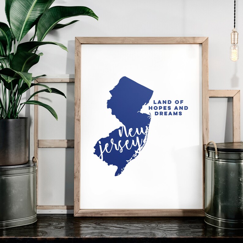 New Jersey print New Jersey wall art New Jersey decor New Etsy