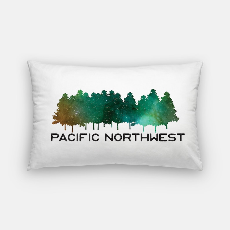 Pacific Northwest Pillow Pine Trees Art Pillow Pacific Etsy