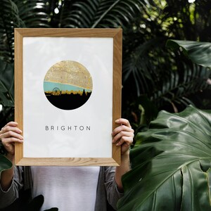 Brighton Poster, Brighton England Karte, Brighton Poster, Brighton Wandkunst, Brighton Strand Dekor, Brighton Pier Print, Europäisches Dekor