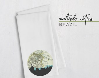 Brazil gifts, Brazil towel, Rio de Janeiro kitchen tea towel, decorative towel, Salvador Brazil, Sao Paulo gift, Fortaleza Brazil gifts