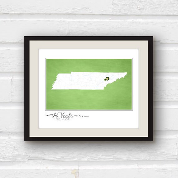 Items similar to Knoxville, TN personalized state print custom