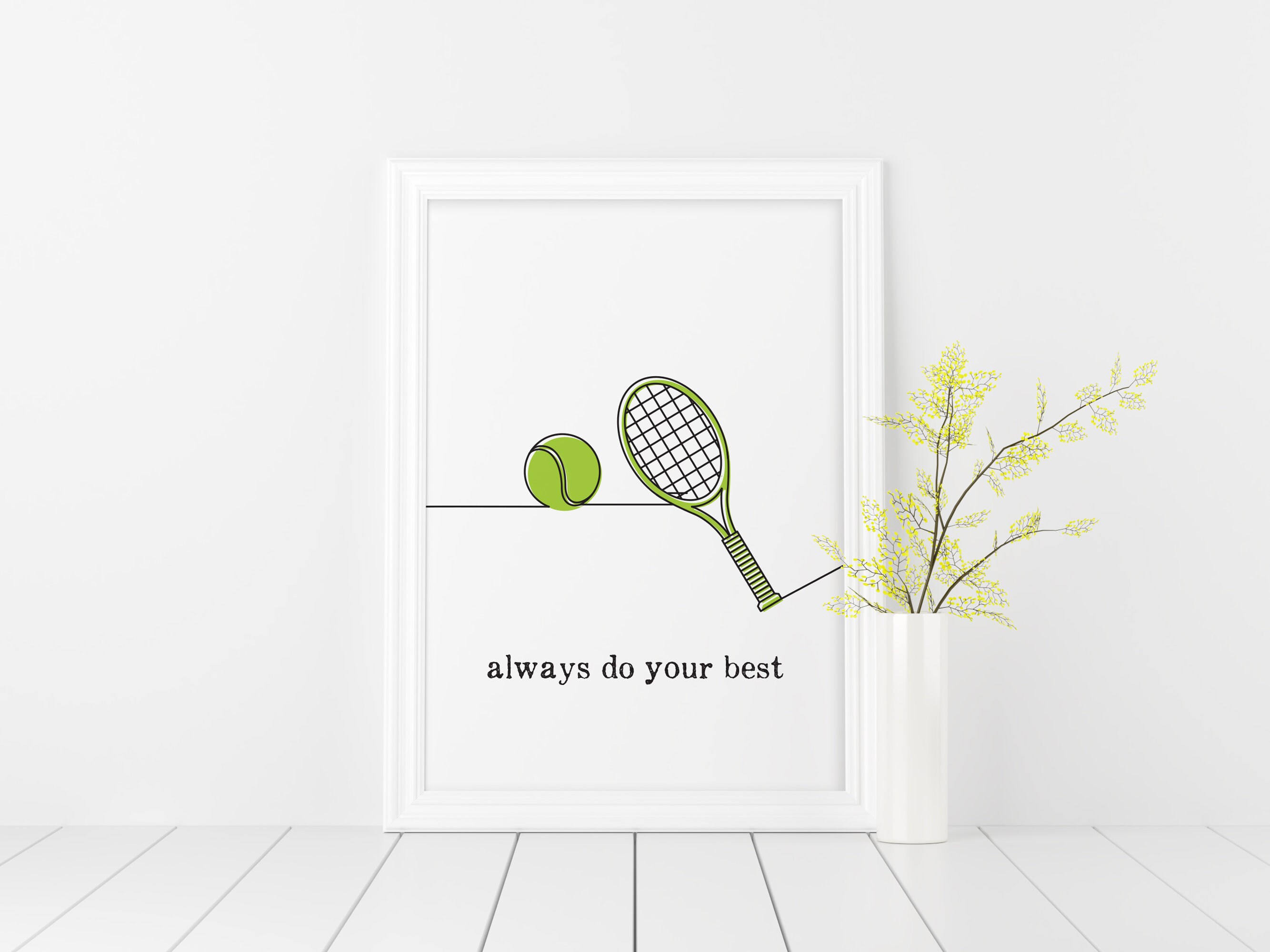 Tennis decor motivational poster tennis gift tennis party | Etsy