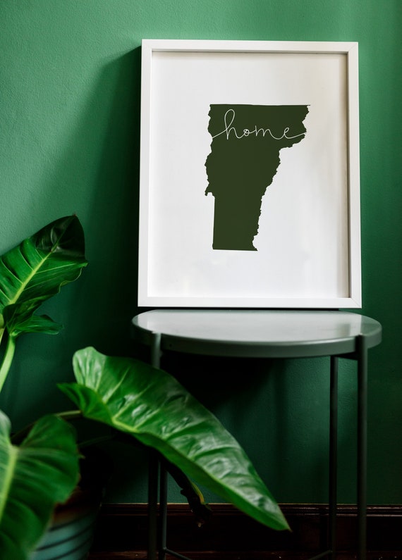 Vermont wall art gallery wall set Vermont state print art Etsy