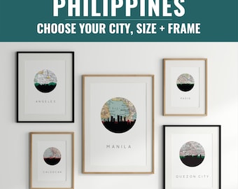 Philippine City Map Art Print – Filipino Home Decor