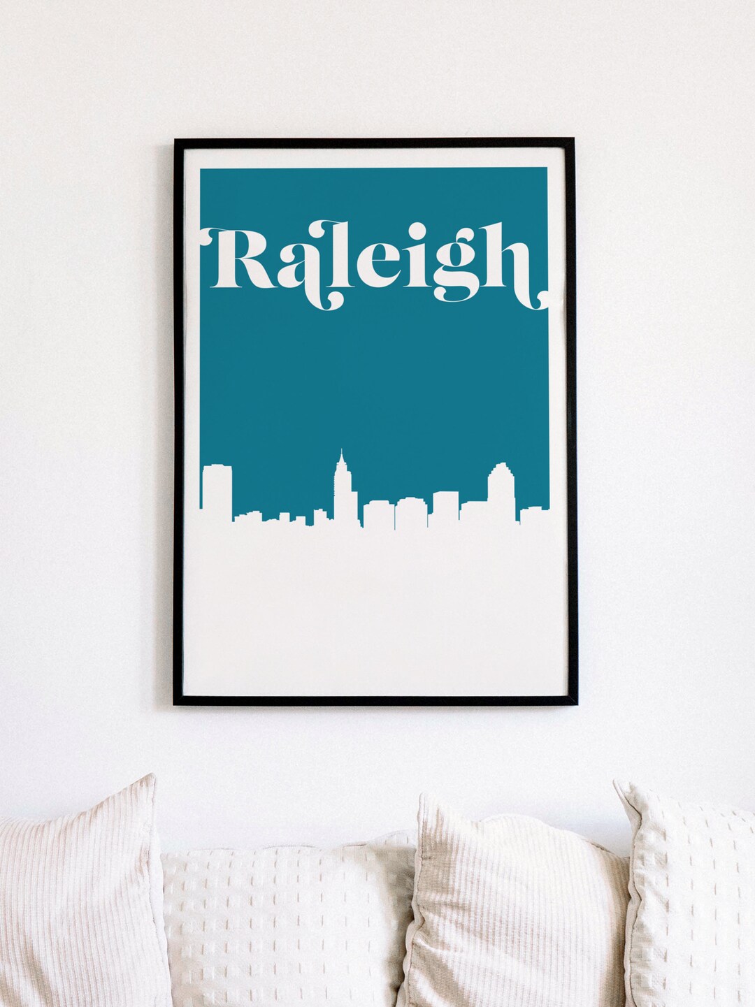 Raleigh NC Wall Art, Raleigh Skyline Art Print, Raleigh North Carolina