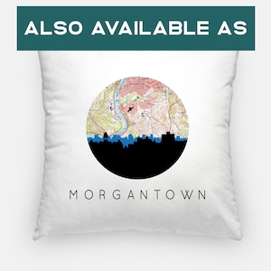 Morgantown WV map art, Morgantown WV art print, Morgantown print, West Virginia decor, West Virginia map art, West Virginia skyline art image 7