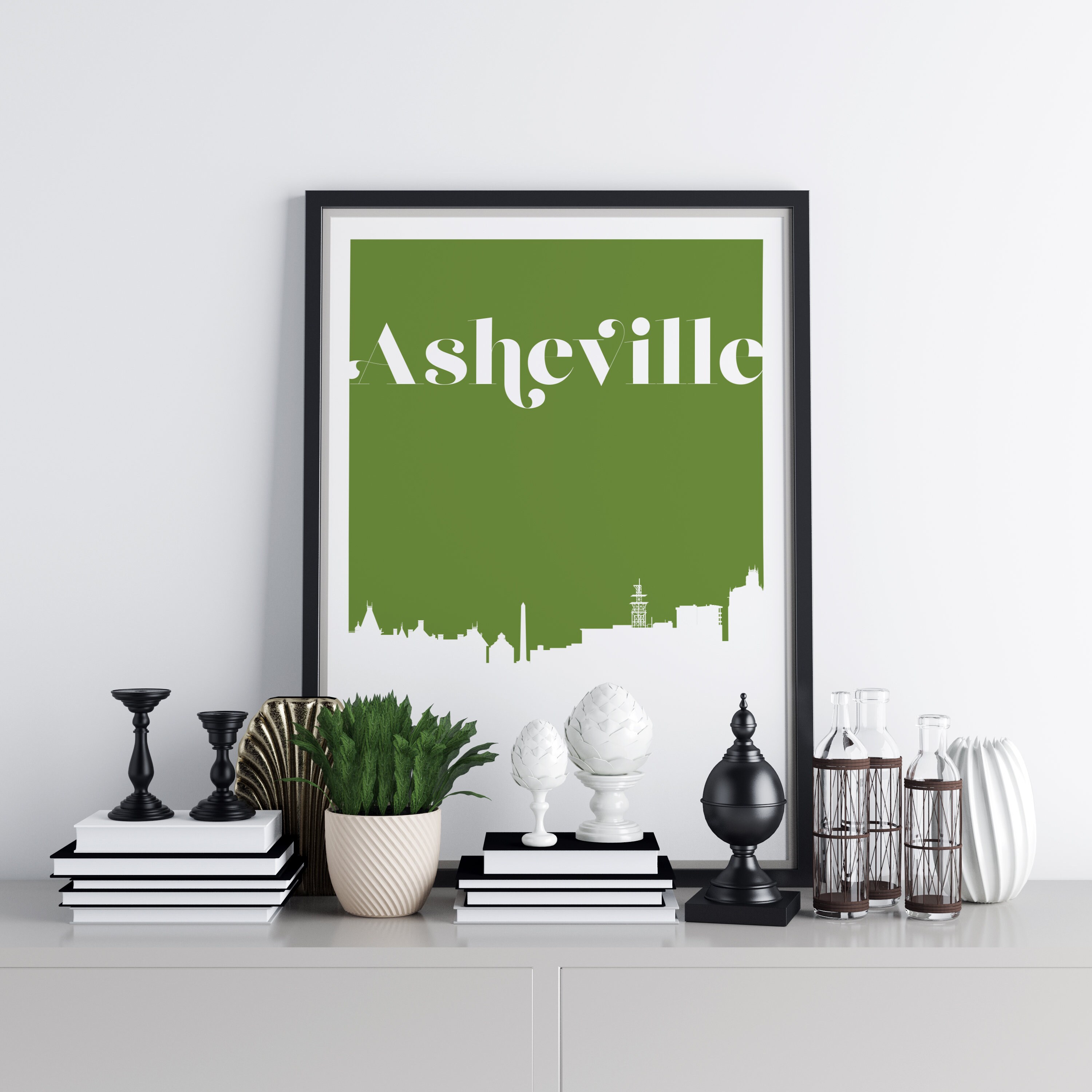 Asheville NC Wall Art Minimalist Asheville Art Print | Etsy