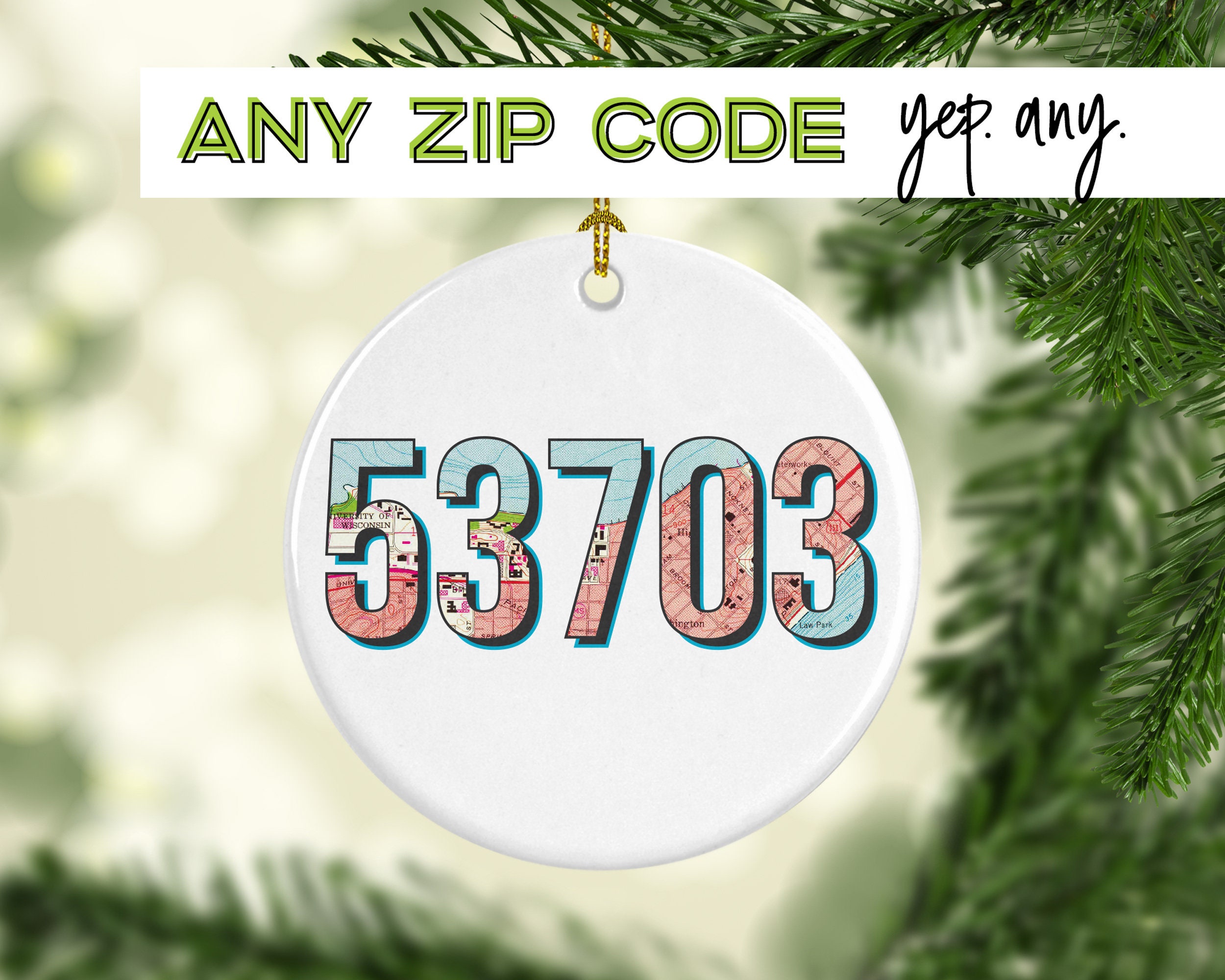 Custom ZIP code ornament new home gift unique Christmas Etsy
