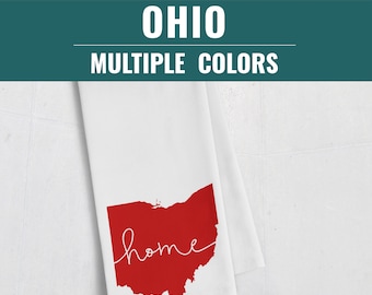 Ohio state gifts, Ohio state tea towel, Columbus Ohio gifts, Cincinnati Ohio decor, Akron Ohio, Toledo Ohio, housewarming gifts, new home