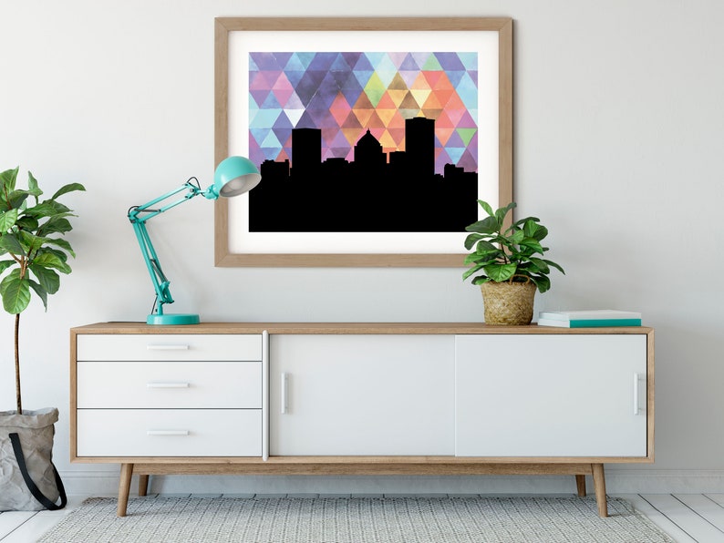 Rochester NY skyline print Rochester NY wall art Rochester Etsy