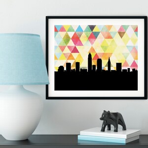 Cleveland art print, Cleveland skyline print, Cleveland print, Cleveland, Ohio print, geometric state print, Ohio wall art, Ohio decor