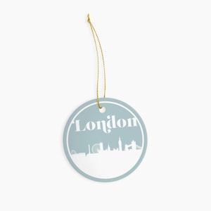 London England skyline ceramic Christmas ornament, London Christmas ornament, London ornament, London skyline gifts