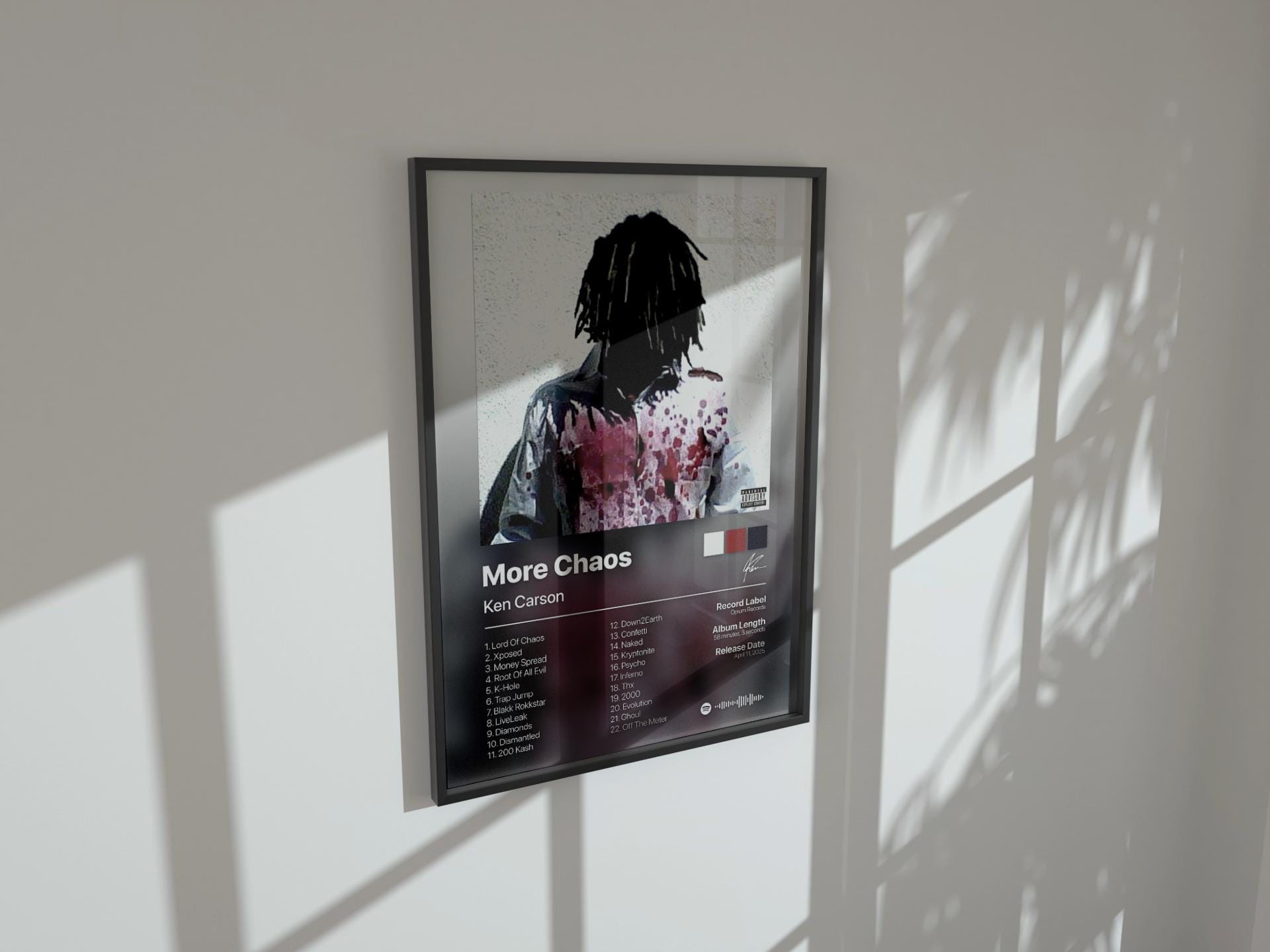 Discover More Chaos Ken Carson Physical Music Poster, Music Gift for Fans