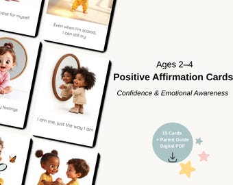 Positive Affirmation Cards for Toddlers | Printable Emotional Regulation & Confidence Cards