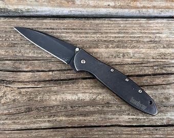 Pre-owned Original Black Kershaw Leek 1660 Assisted Opening Knife