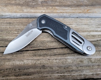 Pre-owned Kershaw 8200GRY Charcoal Funxion DIY 3" Plain Satin Blade, Aluminum Handles, Liner Lock