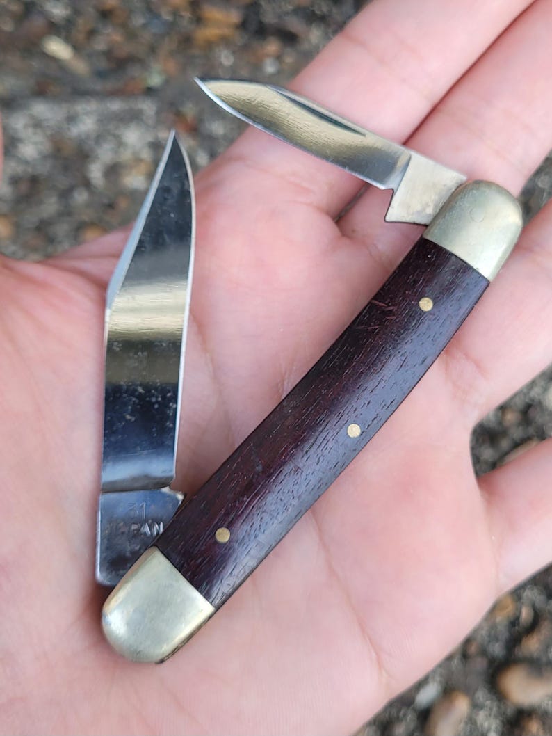 Klasyczny nóż kieszonkowy RHINO 32 Japan „Tough Sharp Dependable” – RZADKI! zdjęcie 7