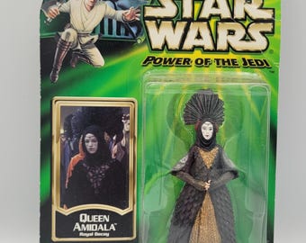 Pre-owned Hasbro Star Wars Power of the Jedi Queen Amidala Royal Decoy action figure.