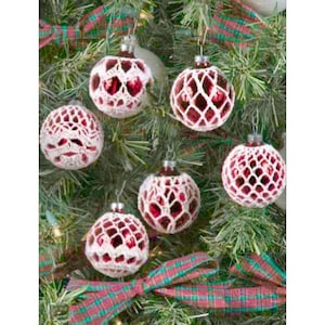 Vintage Crochet Pattern Holiday Christmas Balls Elegant Ornaments PDF Instant Download Pattern Set of 6 Lacy Victorian Ornaments