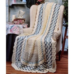Vintage Afghan Crochet Pattern Lacy Lovers Knot Throw Blanket PDF Instant Digital Download