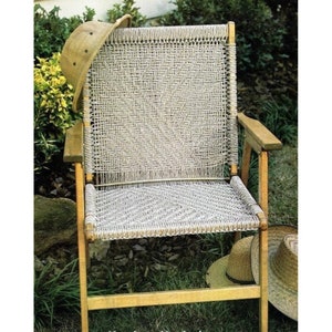 Vintage Macrame Pattern Here&#39;s to Herringbone Lawn Chair Patio Chairs Folding Furniture PDF Instant Digital Download
